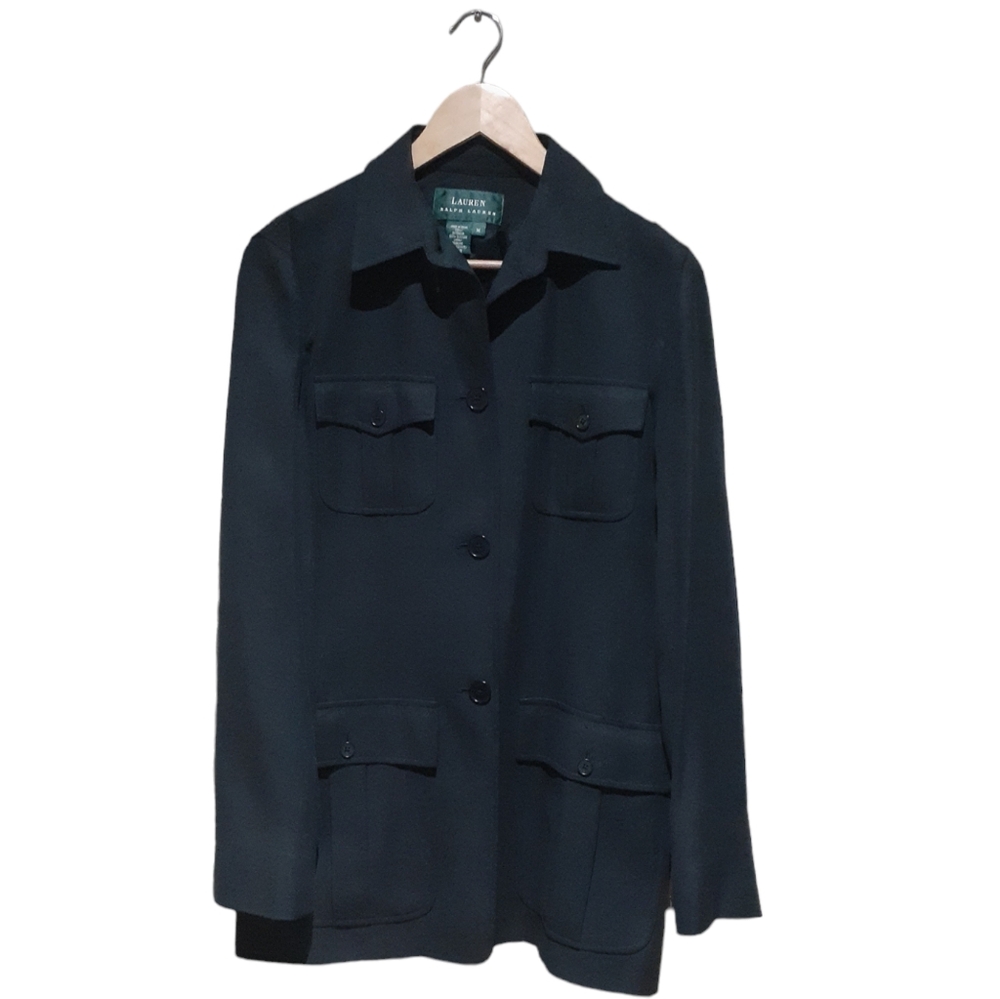 Lauren Ralph Lauren Women's Uility Field Jacket Black Belted Size Medium